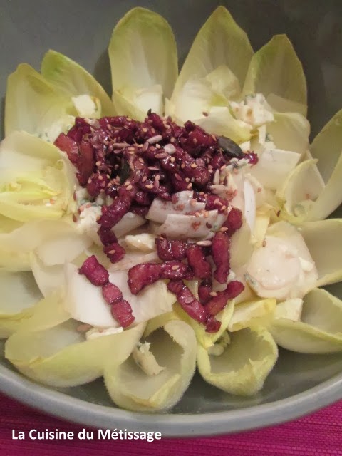 salade endive roquefort lardons